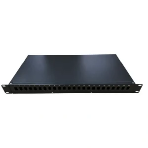 פנל אופטי פרימיום 1U ל-24xSC בודד או 24xLC כפול כולל מגש היתוך וברגים למתאמים