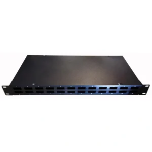 פנל אופטי 1U ל-24xSC כפול או 24xLC קוואד כולל מגש היתוך וברגים למתאמים חורים אופקיים + מספור 1-24