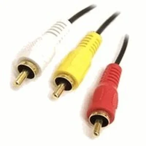 כבל 3xRCA זכר - 3xRCA זכר מסוכך עם פלגים יצוקים ומוזהבים 15 מטר