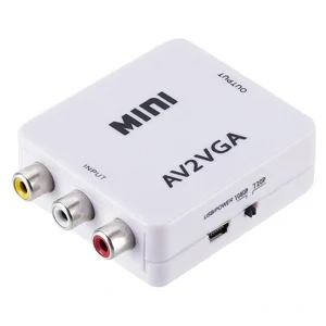 ממיר 3xRCA AV ל-VGA עם ספק כוח