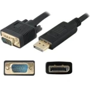 כבל DISPLAYPORT זכר - VGA זכר 1.8 מטר