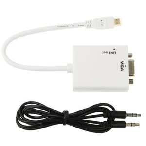 כבל ממיר MICRO HDMI TO VGA + אודיו תומך עד 1080P