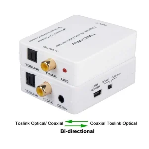 ממיר אודיו דיגיטלי דו-כיווני RCA קואקס Toslink אופטי (ממיר בין 2 פורמטי שידור דיגיטליים)