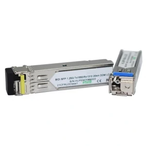 טרנסיבר SFP (מיניג'ביק) 1.25G BiDi WDM 20KM לסיב בודד (Tx1310nm/Rx1550nm) תואם HP