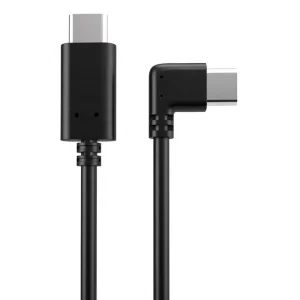 כבל USB 3.2 GEN1 תקע C זכר זוויתי - C זכר למשקפי מציאות מדומה OCULUS QUEST VR באורך 3 מטר
