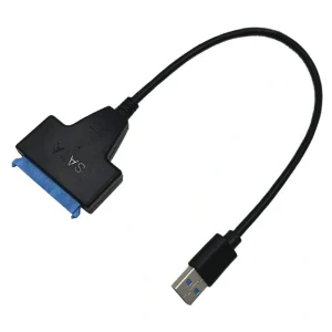 כבל USB3.0 זכר - SATA 22P באורך 0.3 מטר עם שקע DC