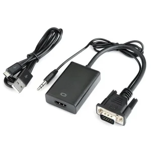כבל ממיר VGA + אודיו PL3.5 ל-HDMI (במסך HDMI במחשב VGA) אקונומי