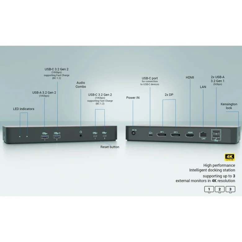 תחנת עגינה i-tec C31INTGTRI4KDOCPD – תמונה 2