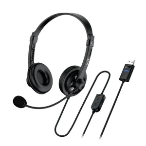 אוזניות עם מיקרופון Genius HS-230U, צבע שחור, מק״ט 31710021402 — תמונה 1