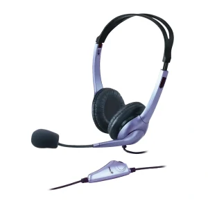 אוזניות עם מיקרופון Genius HS-04S, צבע כסוף וכחול, מק״ט 31710026400 — תמונה 1