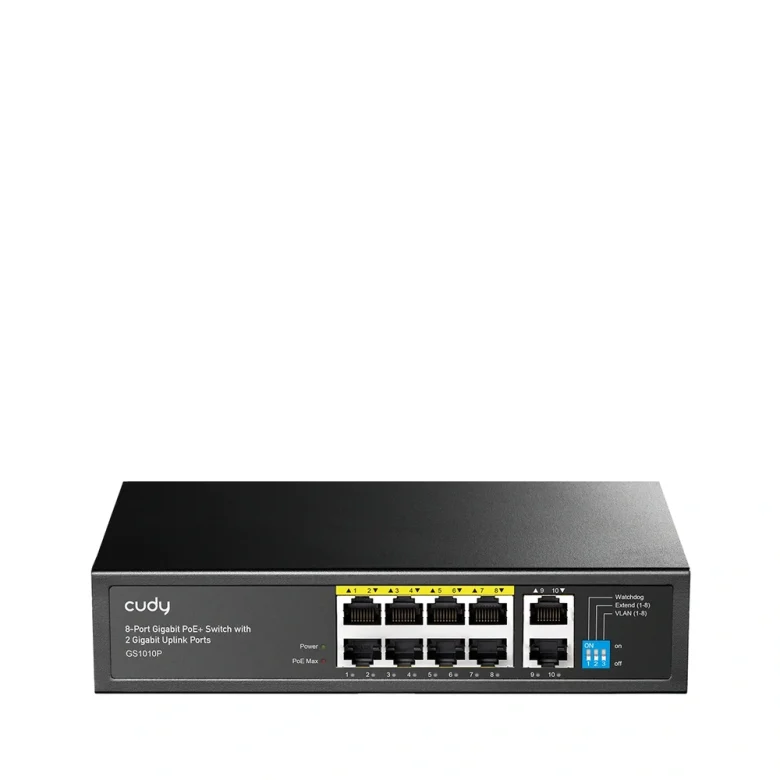 מתג רשת Cudy GS1010P-IL | לא מנוהל | 10 פורטי RJ45 | PoE+ — תמונת מוצר 1
