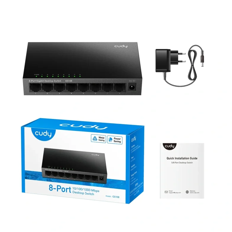 מתג רשת Cudy GS108-IL | לא מנוהל | 8 פורטי RJ45 — תמונת מוצר 3