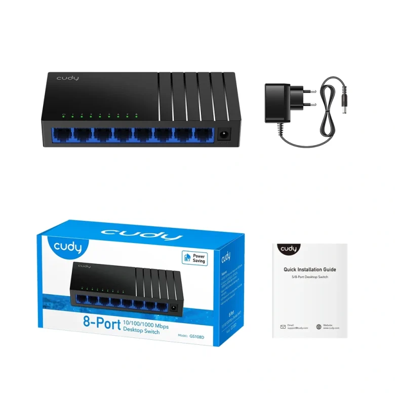 מתג רשת Cudy GS108D-IL | לא מנוהל | 8 פורטי RJ45 — תמונת מוצר 3