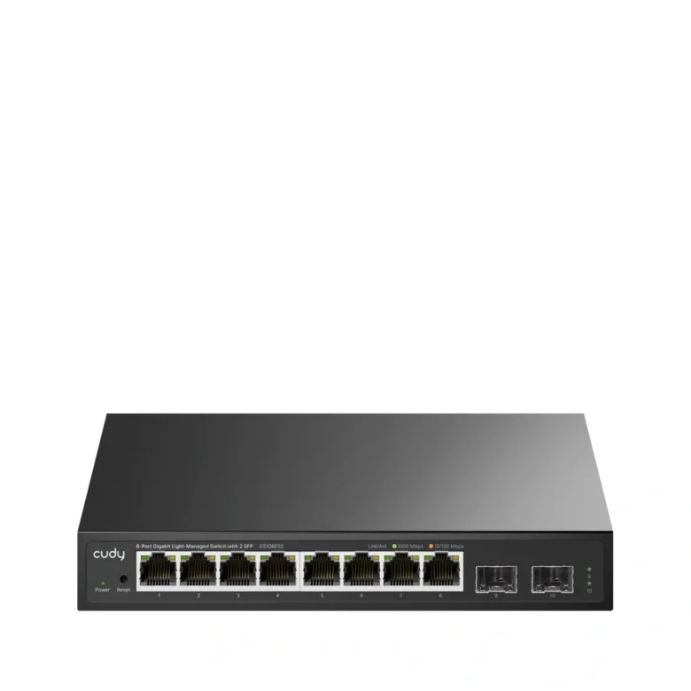 מתג רשת Cudy GS108ES2 | מנוהל | 8 פורטי RJ45 | 2× SFP — תמונת מוצר 1