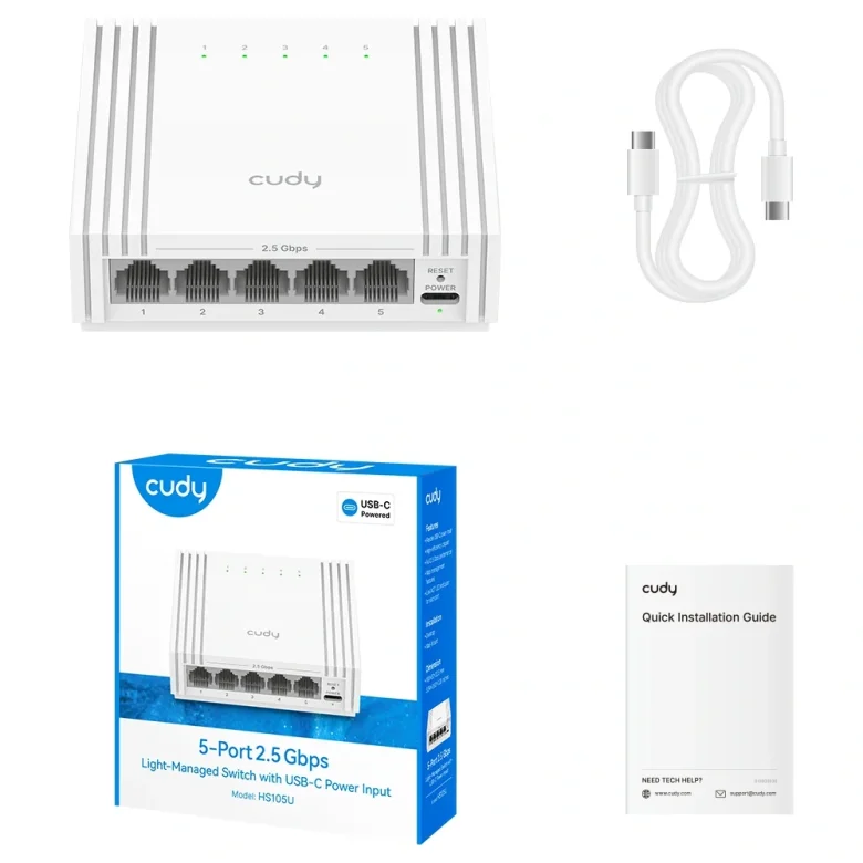מתג רשת Cudy HS105U | מנוהל | 5 פורטי RJ45 — תמונת מוצר 3