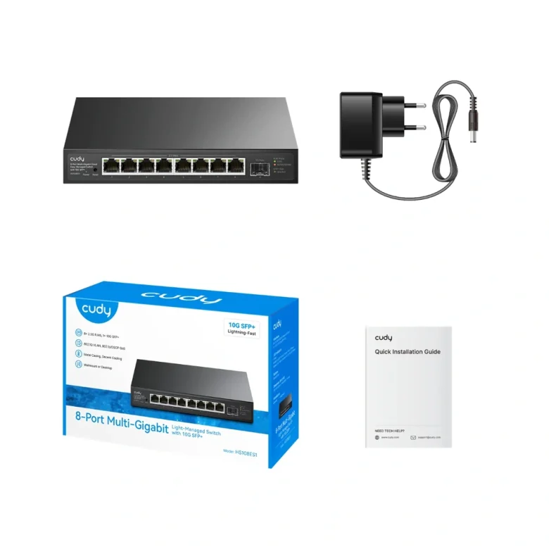 מתג רשת Cudy HS108ES1 | מנוהל | 8 פורטי RJ45 | 1× SFP+ 10G — תמונת מוצר 2