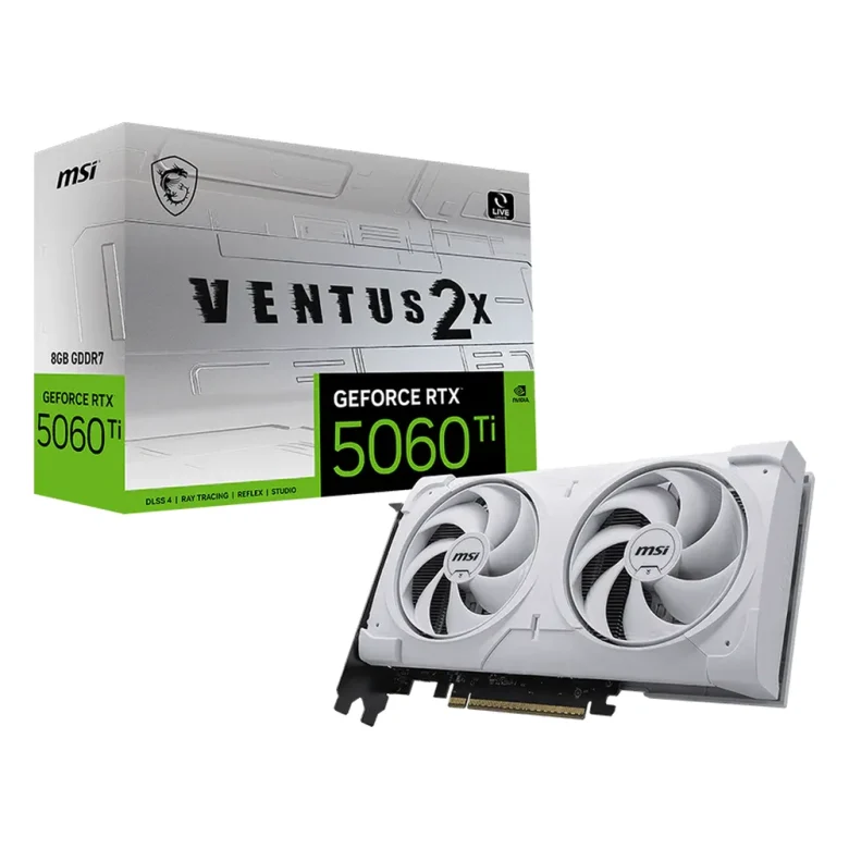 כרטיס מסך MSI RTX 5060 Ti 8G VENTUS 2X WHITE PLUS – תמונה 1