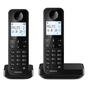 טלפון אלחוטי Philips D2702B/25 | שתי שפופרות | תפריט בעברית | דיבורית — צילום 1